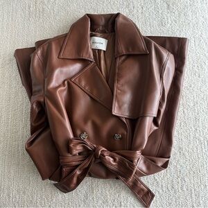 Aritzia Babaton New Tabloid Vegan Leather Coat
